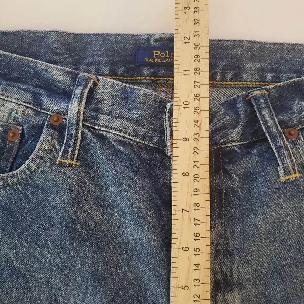 Polo Ralph Lauren‎ Varick Slim Straight Jeans 34x32 Actual 34x30 Paint Splatter